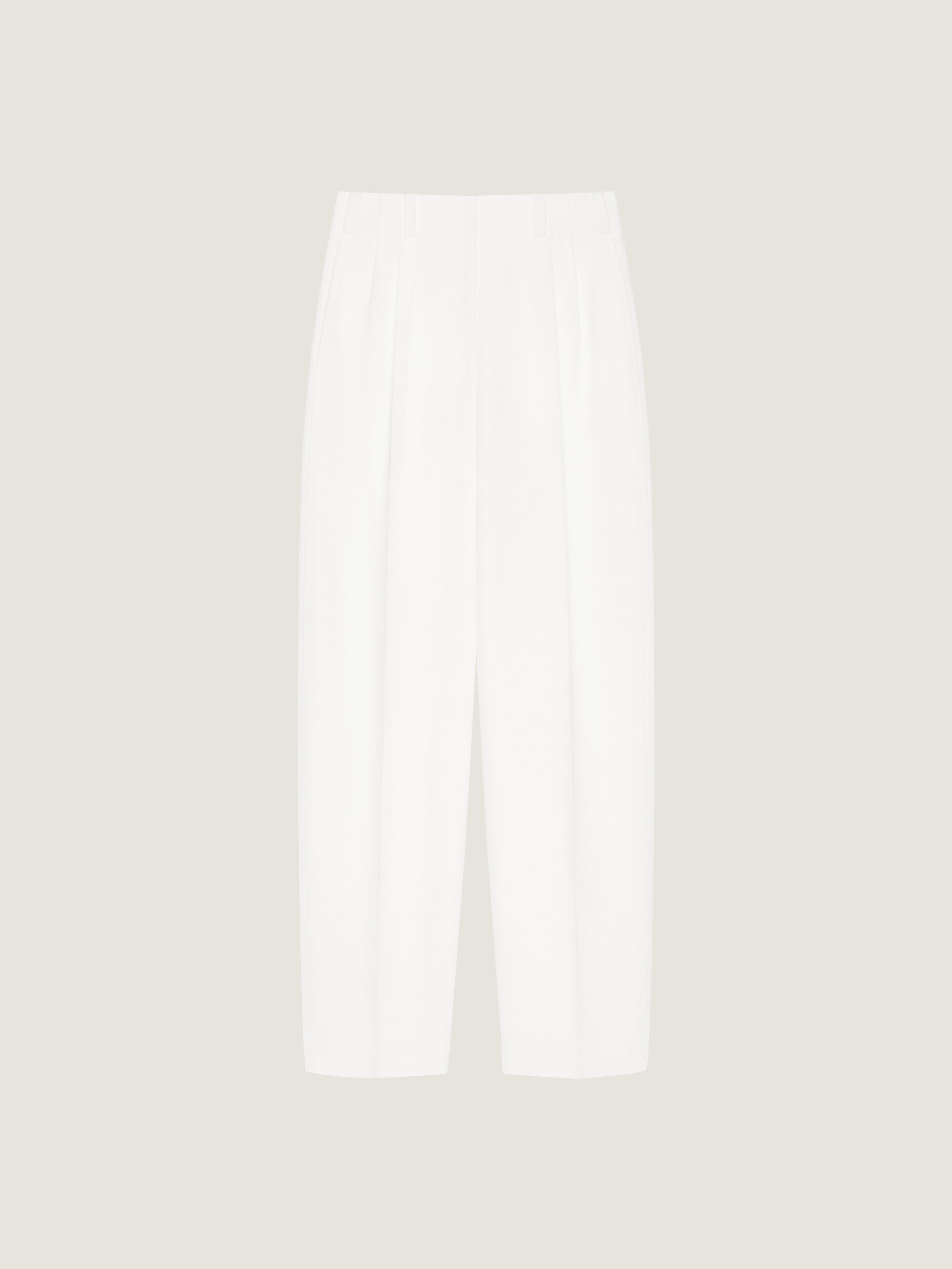 Double pleat pants in wool